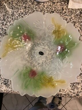 frosted glass fruit bowl from Indonesia Cyracraft